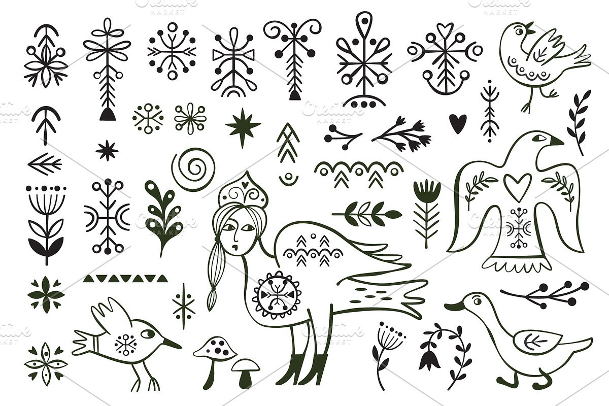 Modern Folk Collection, a Decorative Illustration by lenlis (Photo 8 of 16)