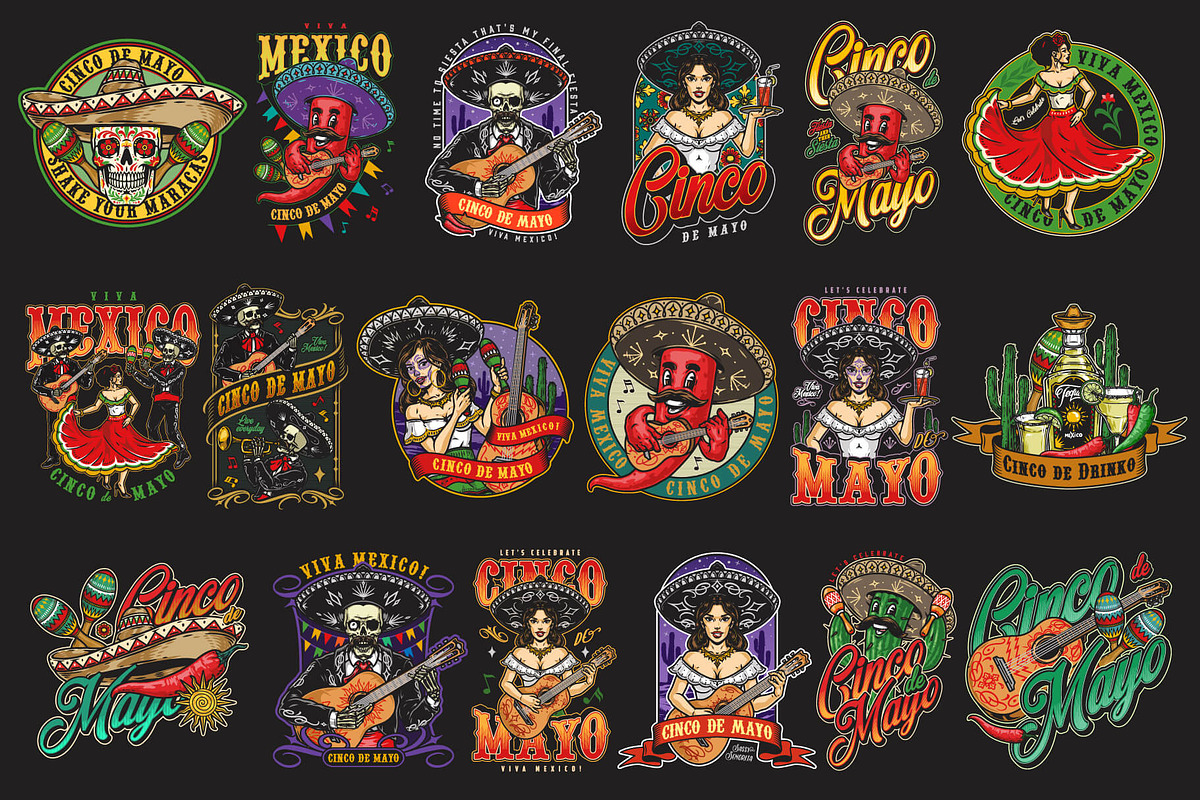 Cinco de Mayo t-shirt designs, a Branding & Logo Template by DGIM studio (Photo 4 of 12)
