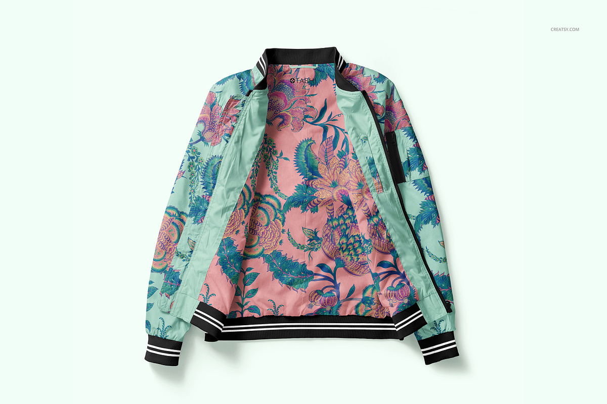 Men's Bomber Jacket Mockup Set, a Hoody Mockup by creatsy5 (Photo 5 of 9)