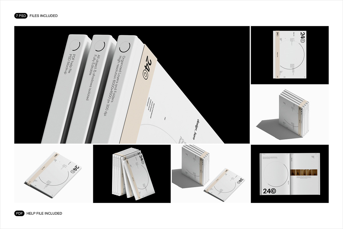 Book Mockup Set, a Books & Magazine Mockup by Renderteam (Photo 2 of 14)