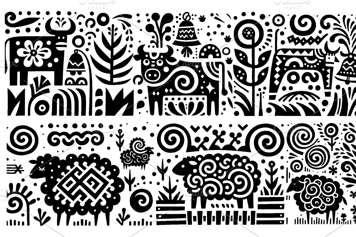 Vintage Livestock Folk Art, a Decorative Illustration by devastd (Photo 28 of 28)
