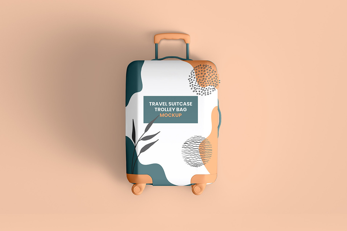 Travel Suitcase Trolley Bag Mockups, a Packaging Mockup by Illusiongraphic (Photo 4 of 15)