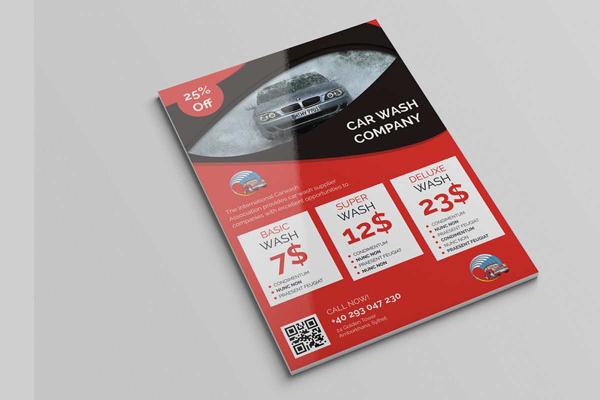 Car Wash Company Flyer, a Flyer Template by Design_Space (Photo 6 of 6)