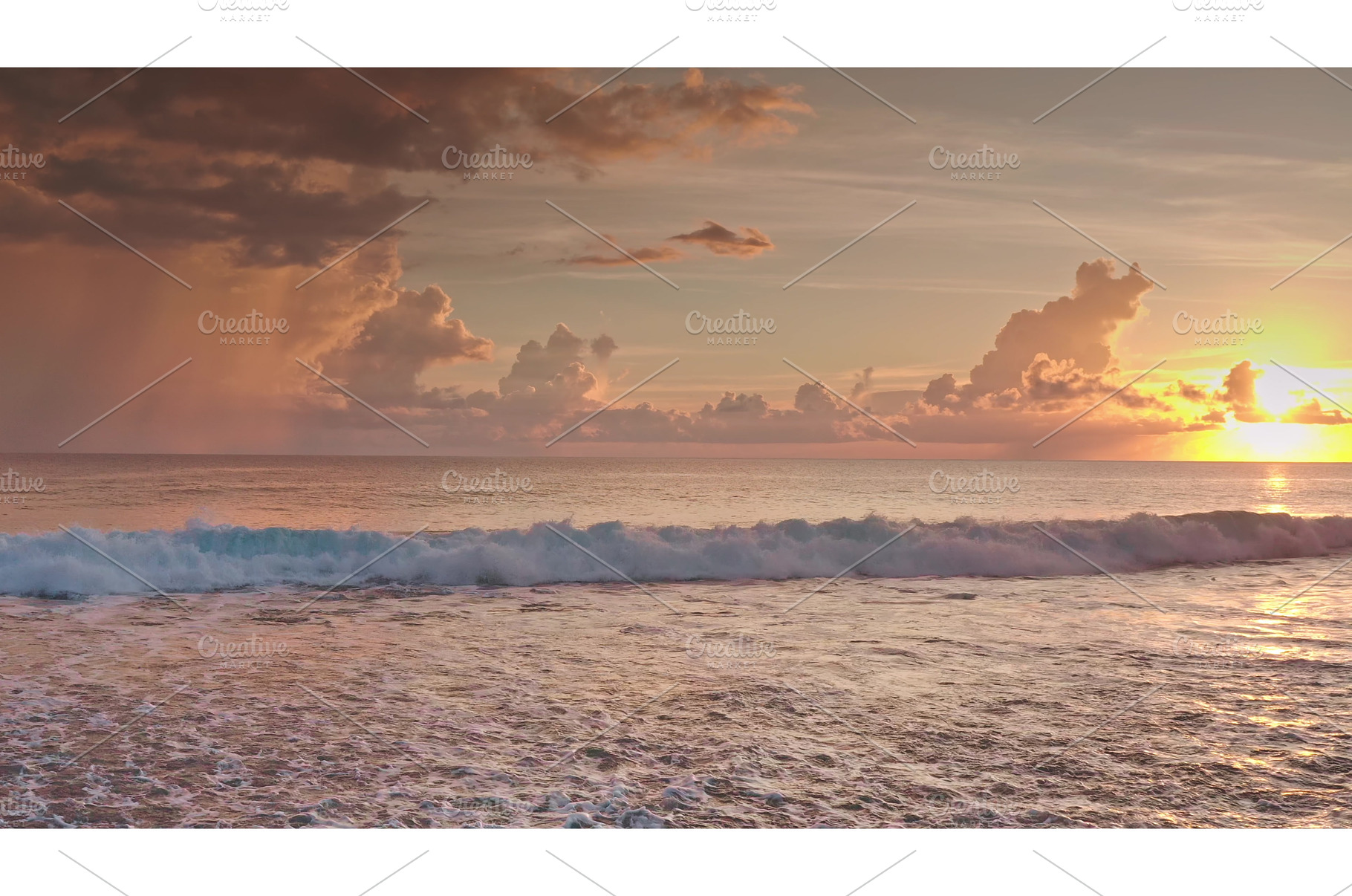 Ocean waves crashing on shore during, a Nature Photo by Goinyk