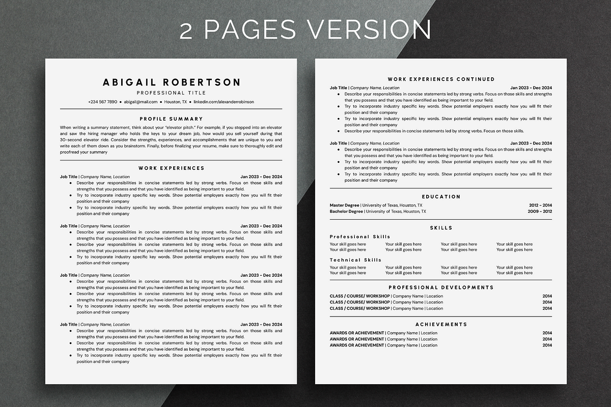 ATS Resume Template Google Docs, a Resume Template by bonadigitals (Photo 2 of 5)