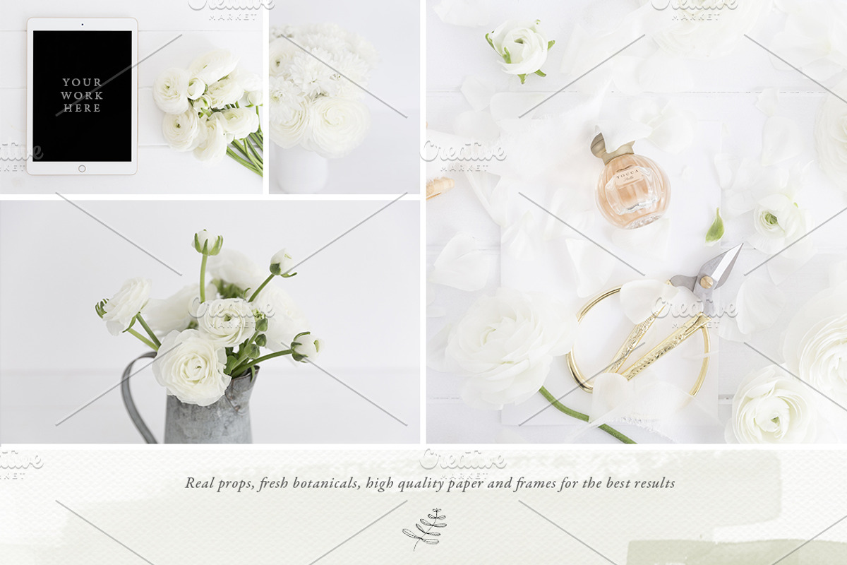 The White Floral mockup bundle, a Product Mockup by White Hart Co. (Photo 3 of 5)