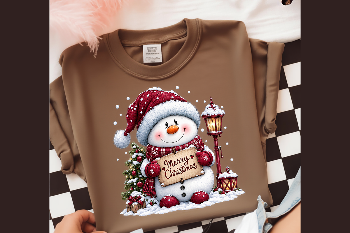 Merry Christmas Snowman Greeting, a Seasonal Illustration by Printable Design Store (Photo 2 of 5)
