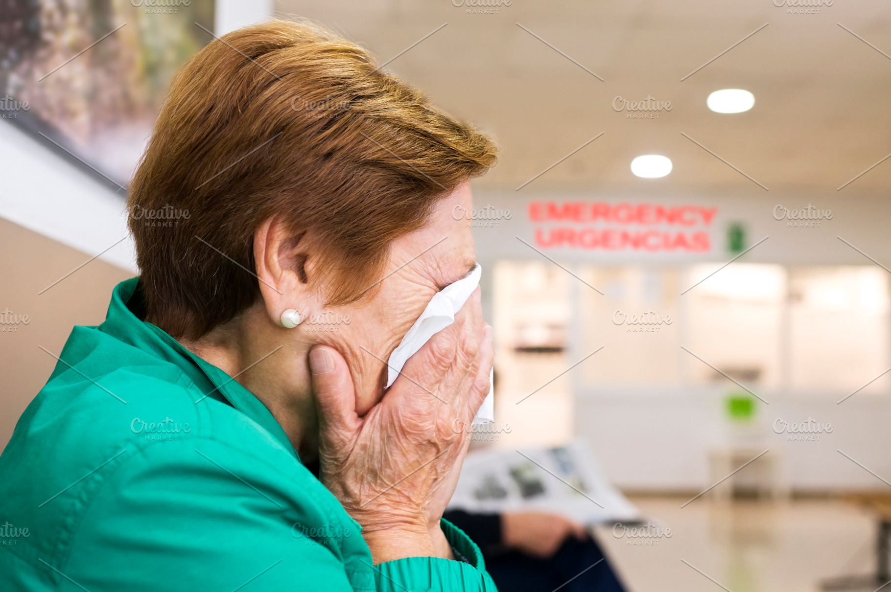 Hospital emergencies  woman crying featuring emergency, room, and waiting, a Health & Medical Photo by Genaro Diaz photographs