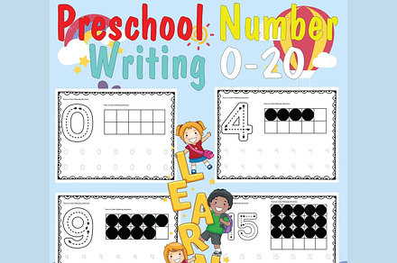 Preschool Writing Numbers Printable