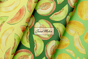 Watercolor Melon Seamless Patterns, a Food Illustration by OlDm_Shop (Thumbnail 5 of 10)
