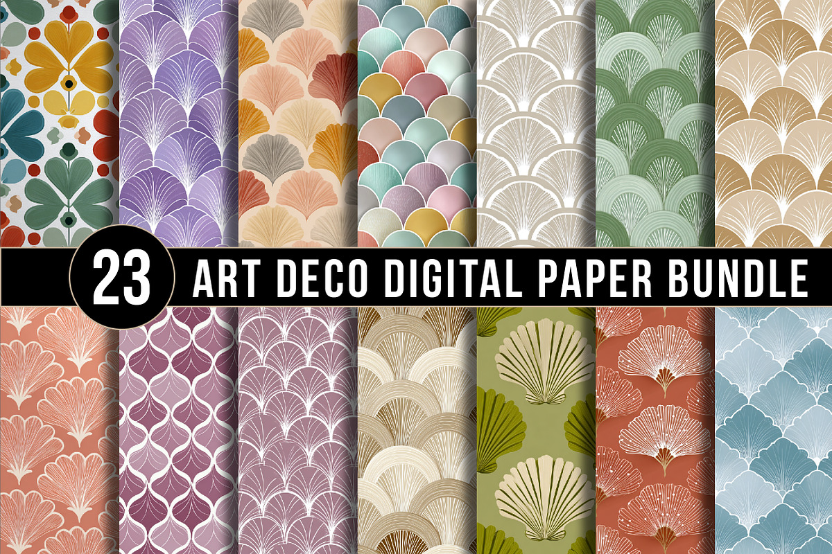 Art Deco Digital Paper Bundle, a Pattern Graphic by DreamArtGraphic (Photo 1 of 5)