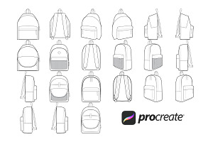 Backpack Bags Set 1 Procreate Brush