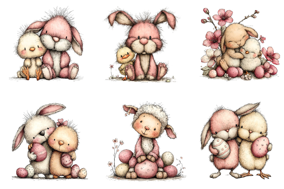 Easter Bunny Chick Clipart, an Illustration by CreationArt (Photo 2 of 7)
