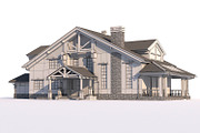 A Chalet house with a garage, an Architecture 3D Model by profdesign (Thumbnail 17 of 21)