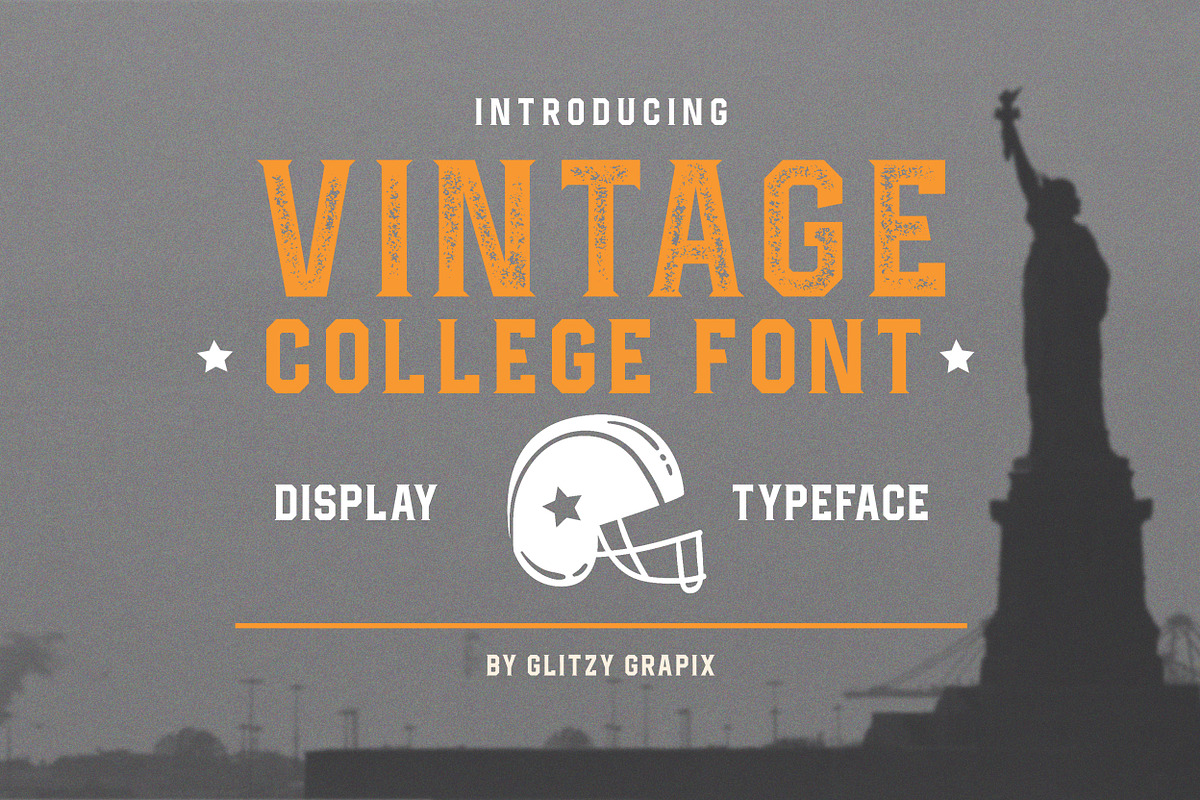 Vintage College Font, a Font by GlitzyGrapix (Photo 1 of 10)