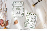 Sage Green Baby Shower Invitation, an Invitation Template by Snapybiz (Thumbnail 1 of 8)