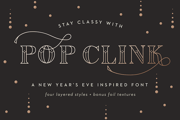 Pop Clink - A New Years Font preview 8
