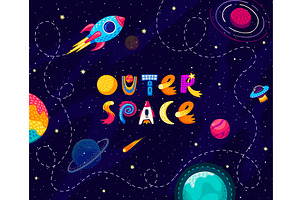 Cartoon Kids Space Background