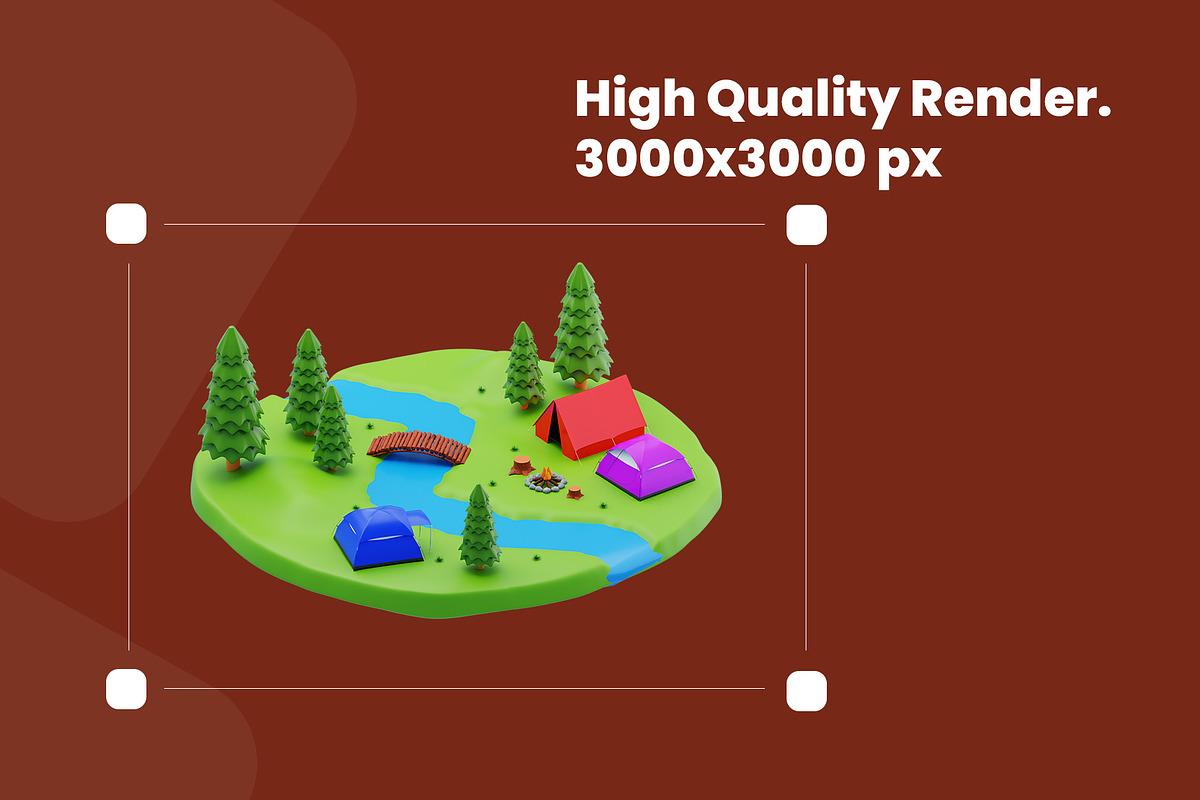 3D Isometric Camping Pack, a 3D by novia99design (Photo 2 of 6)