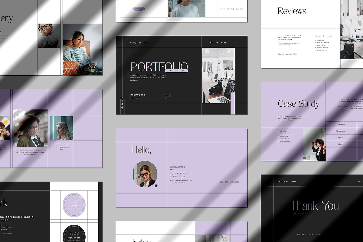 Portfolio PowerPoint Template, a Presentation Template by White Graphic (Photo 1 of 7)
