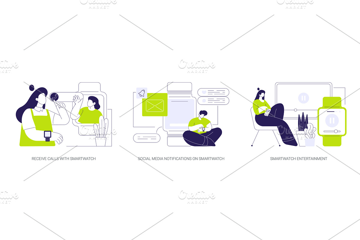Smartwatch online communication, a Technology Illustration by Visual Generation