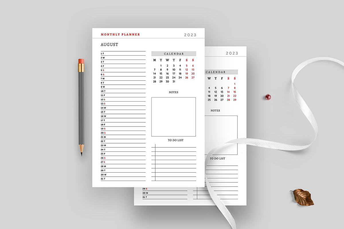 2023 Monthly Planner Bundle Pack, a Stationery Template by Design Zone (Photo 4 of 6)
