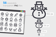 Winter Line Icons Set, an Icon by Voysla's Shop (Thumbnail 3 of 4)