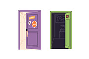 People enter and exit from doors set, a Person Illustration by PaperTrident (Thumbnail 7 of 8)