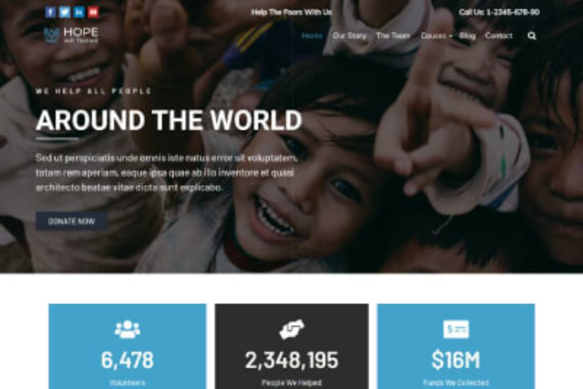 Non Profit WordPress Theme - Hope, a WordPress Template by Your Theme Shop (Photo 1 of 6)