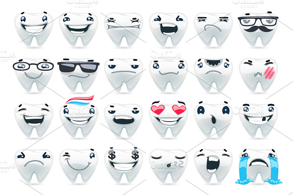 Cartoon Teeth Emoticons