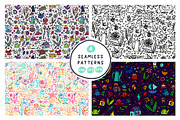60 Funny Doodle + 14 Patterns, an Object Graphic by Apolinarias Art (Thumbnail 7 of 9)