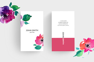 Portrait Floral Business Card, a Business Card Template by RCDesigns