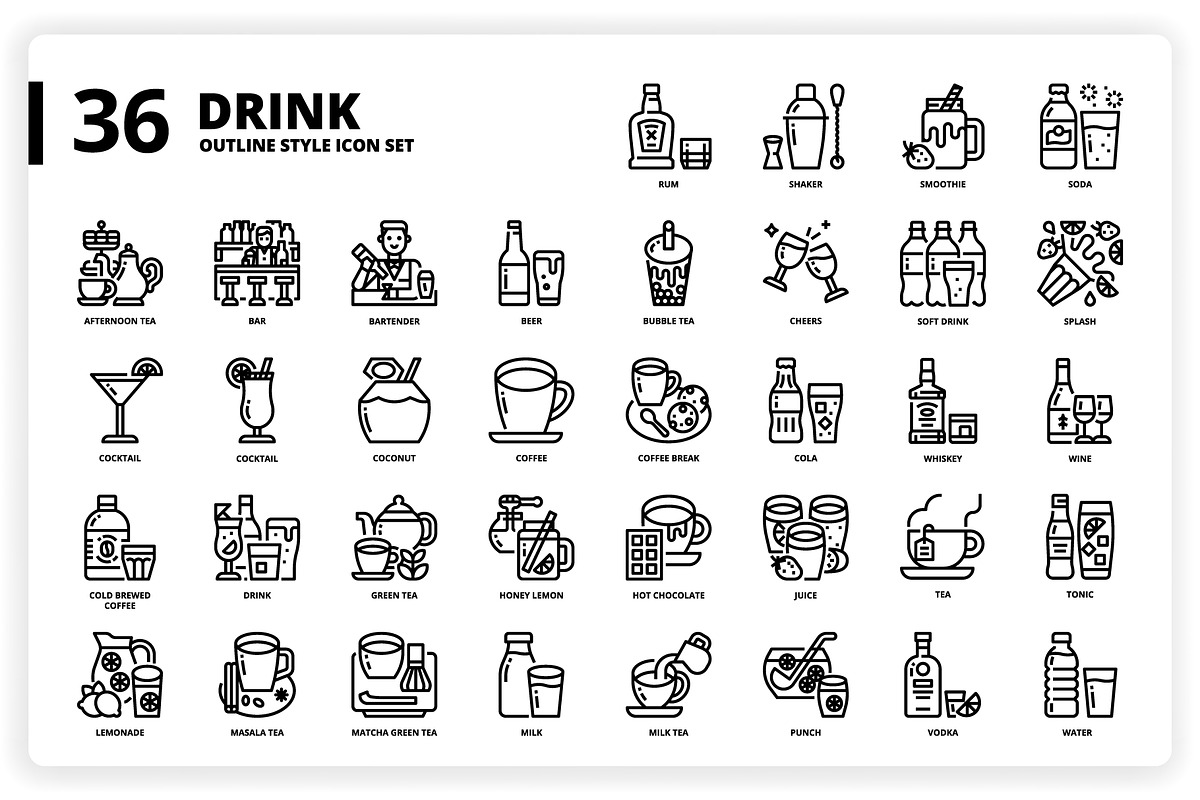 3,600 Icons x3 Styles, an Outline Icon by monkik (Photo 107 of 299)