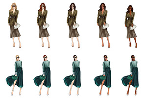 Fashion Girls 42 Fashion Clipart Set