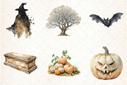 Neutral Halloween Clipart, an Illustration by Libby Wishes (Thumbnail 2 of 6)