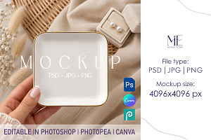 Ring Dish Trinket Tray Mockup