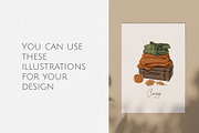 Cozy Autumn Watercolor clipart, a Food Illustration by Marge Art (Thumbnail 3 of 4)