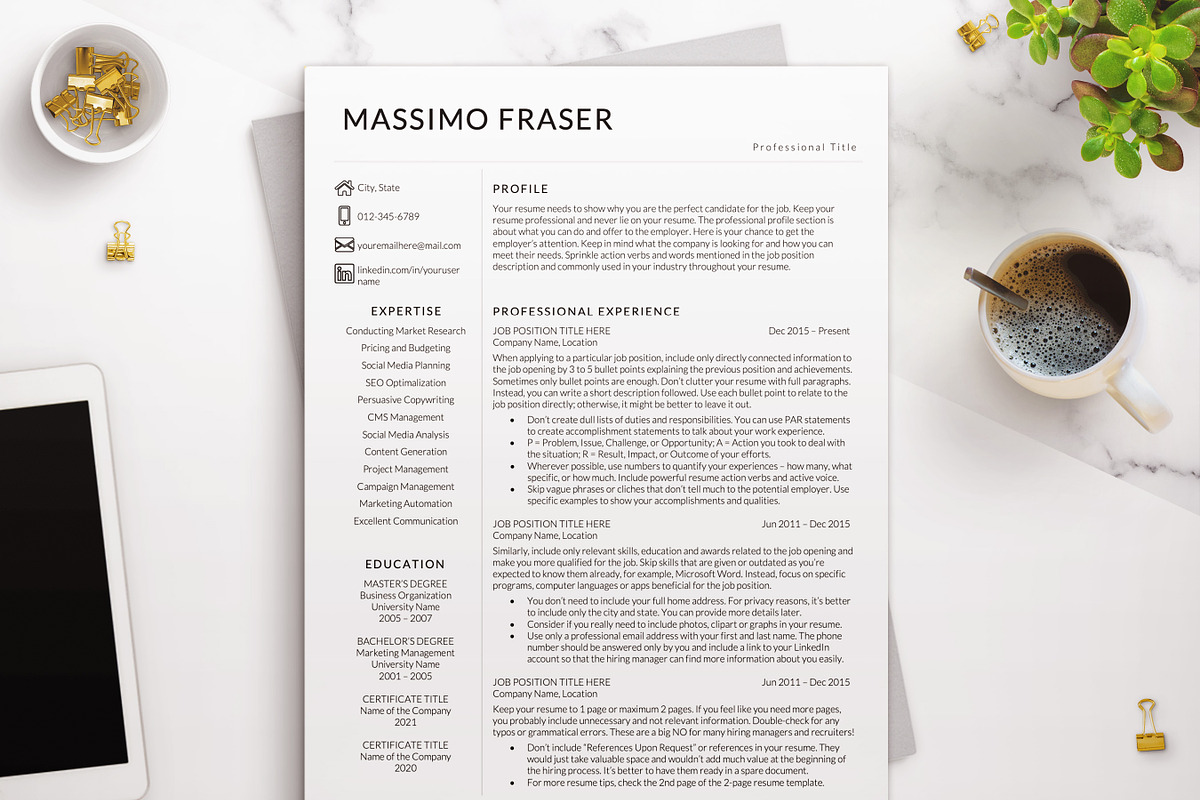 Modern Minimalist Resume Template, a Resume Template by BestResumes.Co (Photo 1 of 10)