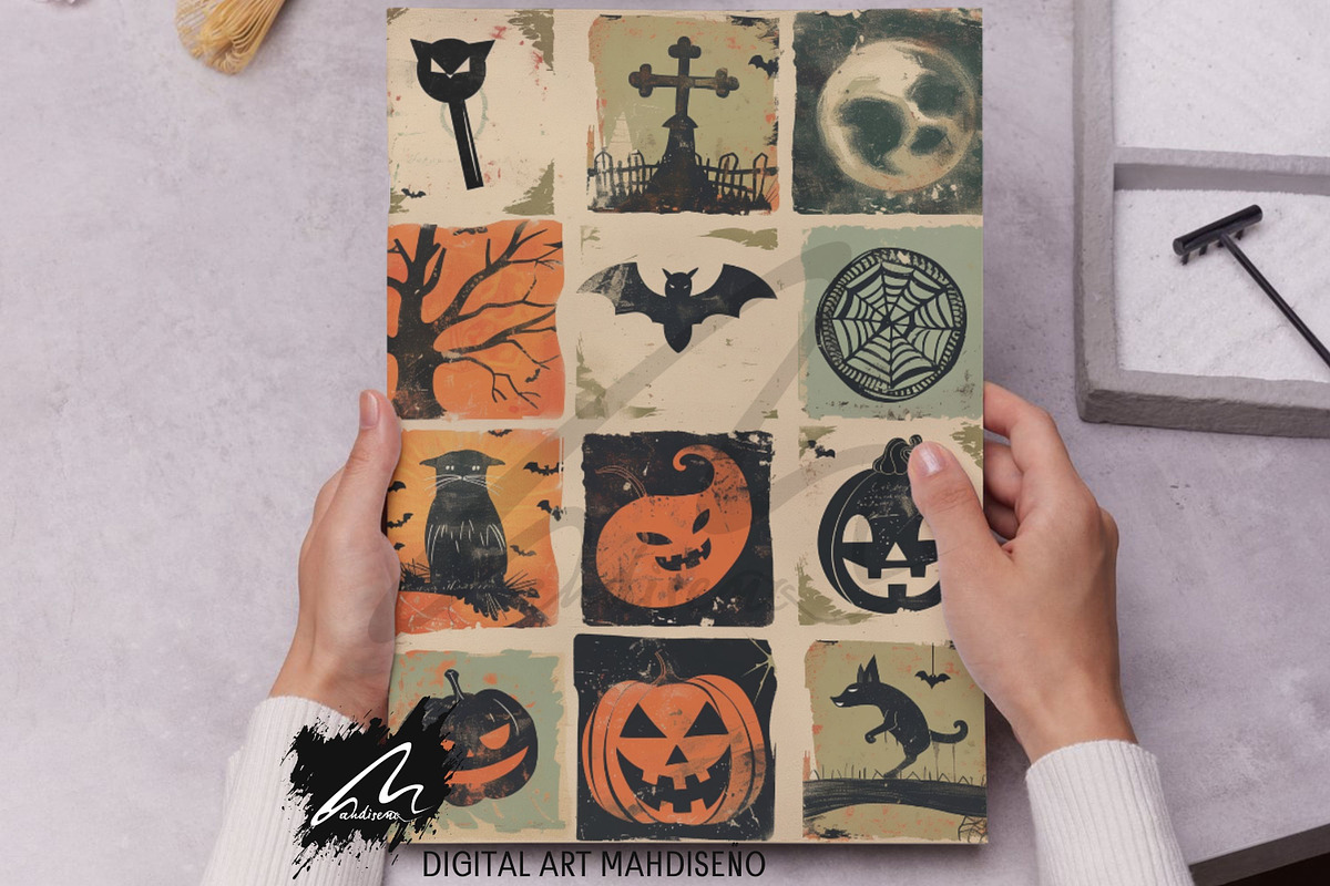 Whimsical Halloween Ephemera Kit, a Seasonal Illustration by Digital Art Mahdiseño (Photo 4 of 9)