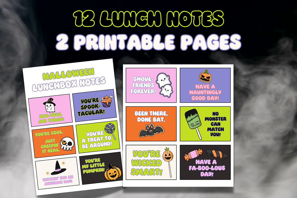 Halloween Lunchbox Notes for Kids, a Seasonal Illustration by Collette Collabs (Photo 3 of 3)