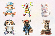 Quirky Dog and Cat Clipart, an Illustration by CreationArt (Thumbnail 2 of 6)