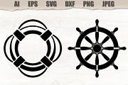 Stencils Nautical Wheel Lifebuoy, a Technology Illustration by MARYCRAFTIRIA (Thumbnail 1 of 3)