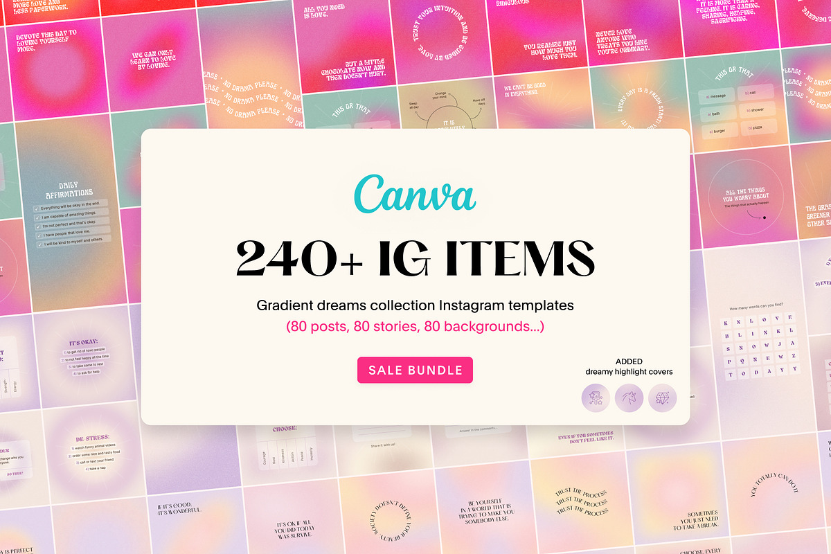 Canva Dreams Instagram Bundle, a Social Media Template by Alice Store (Photo 1 of 15)