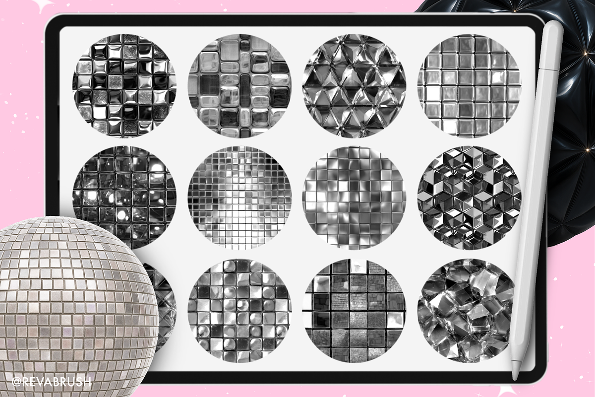 Procreate Disco texture brushes, a Brush Add-On by Revabrush (Photo 5 of 7)