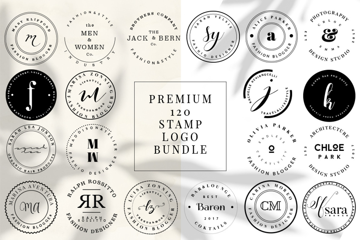 PREMIUM 120 Stamp Logo Bundle, a Branding & Logo Template by IsikChic (Photo 1 of 30)
