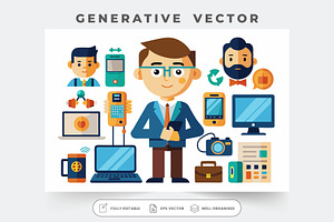 Men engage with multiple gadgets in, a Graphic by Iftikhar Alam