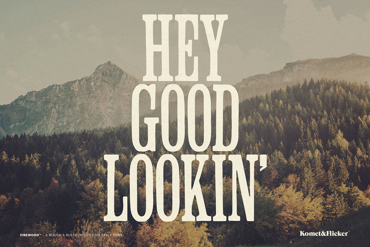 FIREWOOD - A Wood Type Style Font, a Serif Font by Komet & Flicker (Photo 6 of 14)