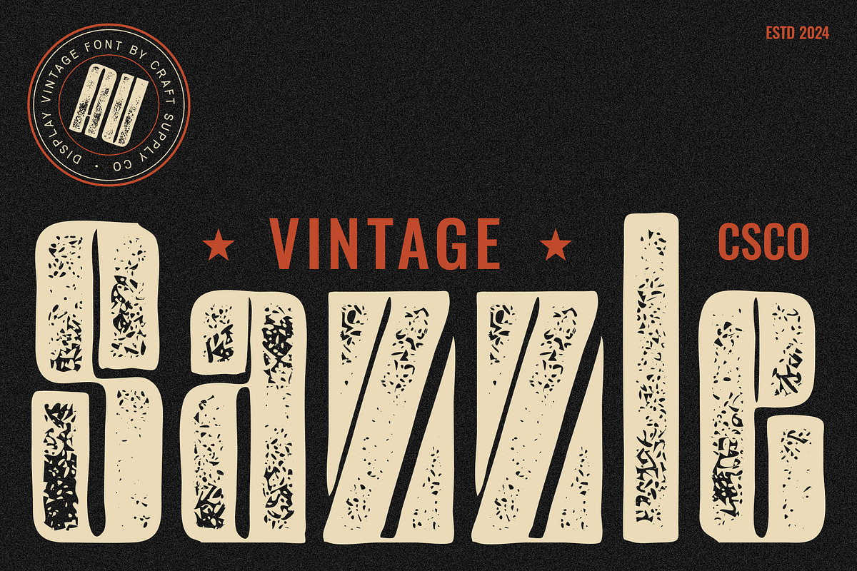 Sazzle Vintage, a Blackletter Font by Craft Supply Co. (Photo 1 of 8)
