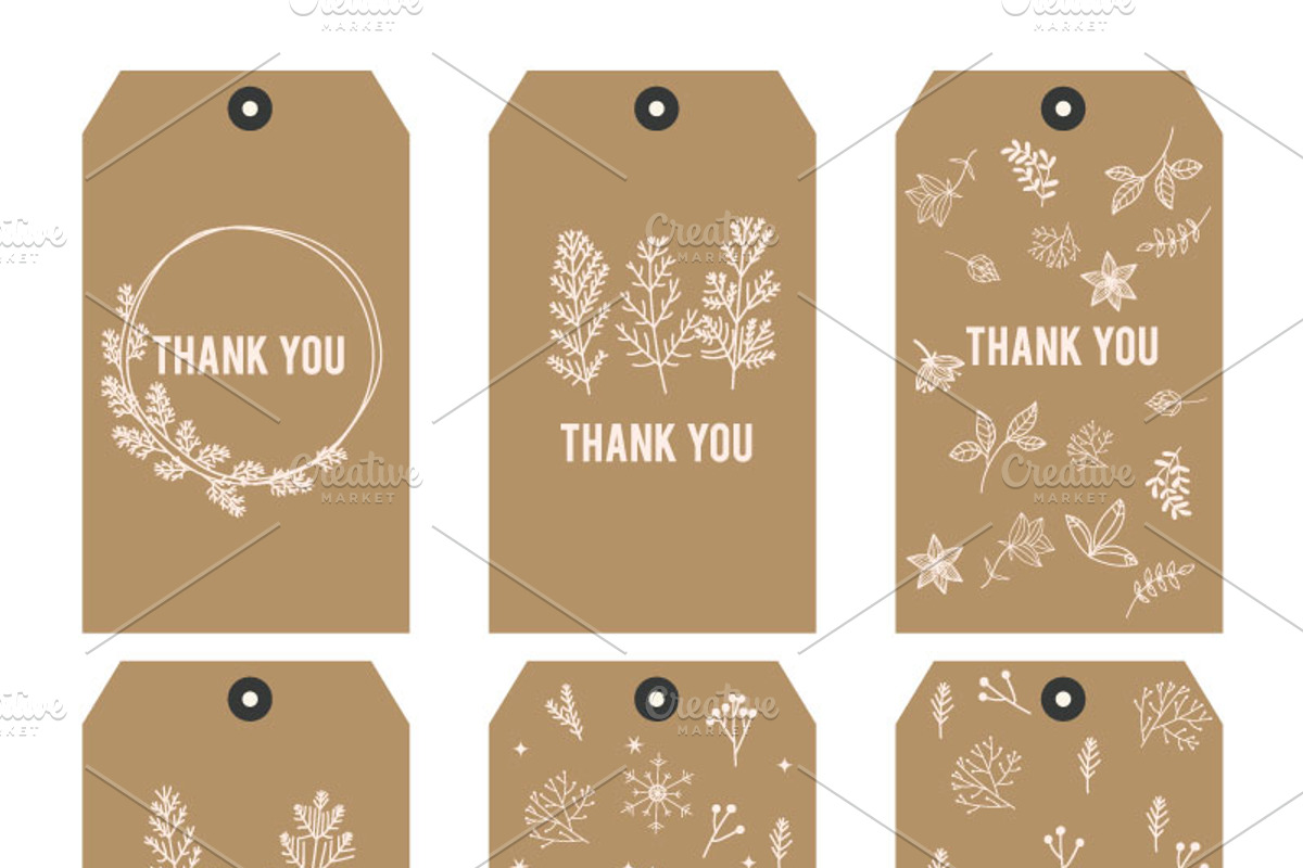 Thank you printable tags I, a Card Template by MooBeer