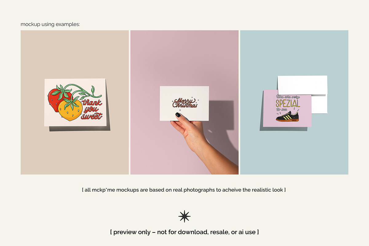 US A2 landscape postcards mockup set, a Merchandise Mockup by MCKP*ME